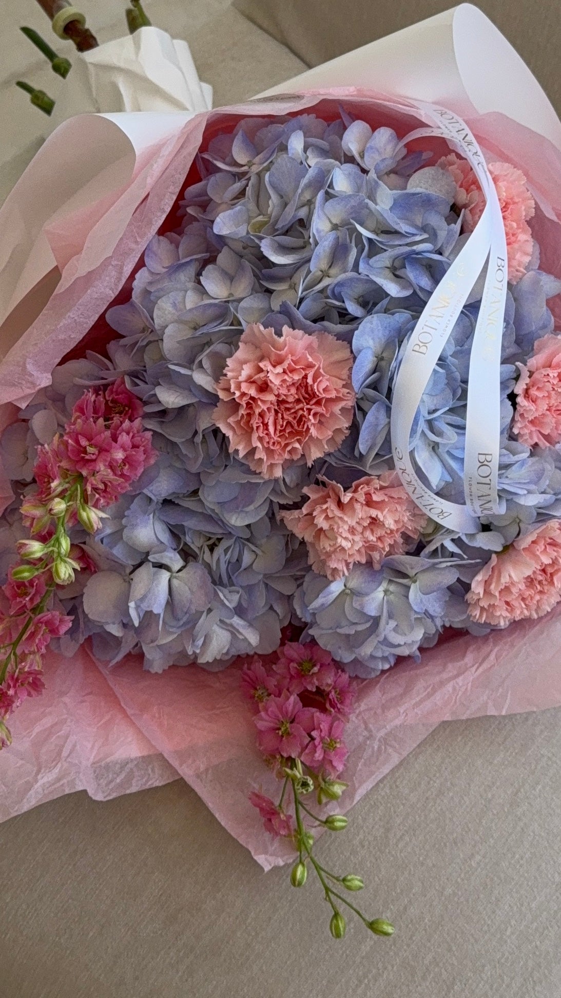 Blue and pink tandem