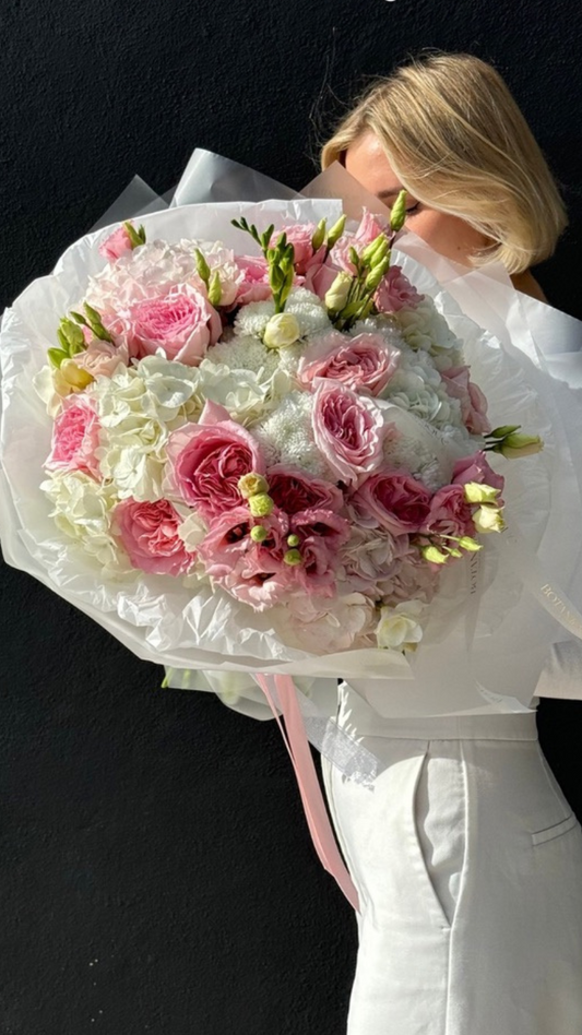 Mixed Bouquet with hortensia, rose, freesia