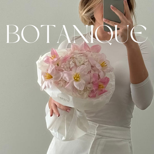 Cute Bouquet of Hortensia and Tulips